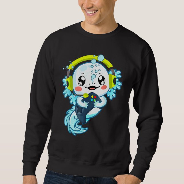 Gamesolotl Axolotl Video Game Gaming Gamer Matchin Sweatshirt (Front)