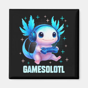 Gamesolotl Axolotl Video Gamer Kawaii Anime Boys T Magnet