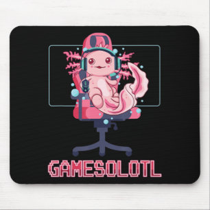 Gamesolotl Axolotl Video Gamer Kawaii Anime Gaming Mouse Pad