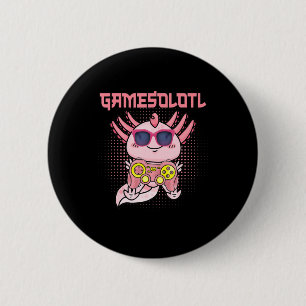 Gamesolotl Axolotl Video Gamer Kawaii Anime Kids B 6 Cm Round Badge