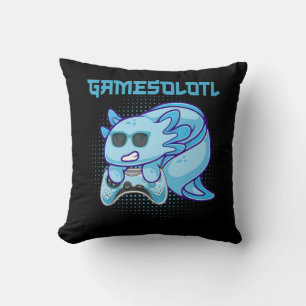Gamesolotl Axolotl Video Gamer Kawaii Anime Kids B Cushion
