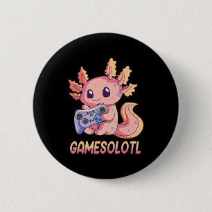 Gamesolotl Axolotl Video Gamer Kawaii Pastel Goth 6 Cm Round Badge