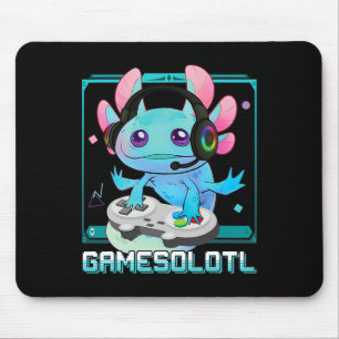 Gamesolotl Axolotl Video Gamer Kawaii Pastel Goth  Mouse Pad