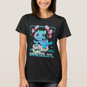 Gamesolotl Axolotl Video Gamer Kawaii Pastel Goth T-Shirt