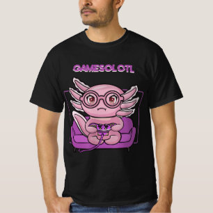 Gamesolotl Axolotl Video Gamer Kawaii Pastel Goth  T-Shirt