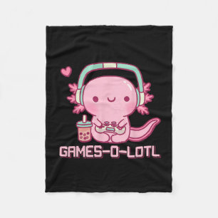 Gamesolotl Axolotl Video Games Kawaii Anime Gamer  Fleece Blanket