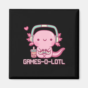 Gamesolotl Axolotl Video Games Kawaii Anime Gamer  Magnet