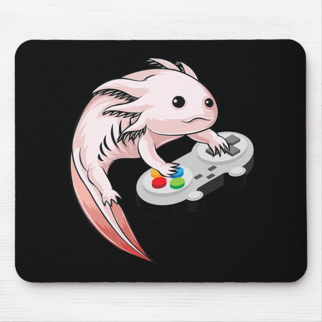 Gamesolotl Axolotl Video Games Kawaii Anime Gaming Mouse Pad (Front)