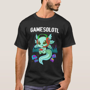 Gamesolotl Gamer Axolotl Fish Playing Video Games T-Shirt