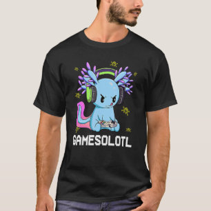 Gamesolotl Gamer Axolotl Fish Playing Video Games  T-Shirt
