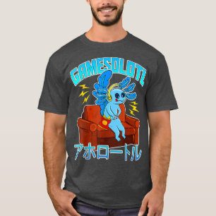 Gamesolotl Gamer Fish Aolotl Playing Video Games K T-Shirt