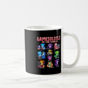Gamesolotls Of The World Diverse Gamer Axolotl Ani Coffee Mug