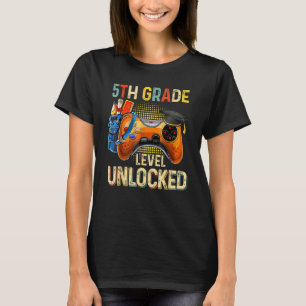 Gaming  5th Grade Level Unlocked First Day Of Scho T-Shirt