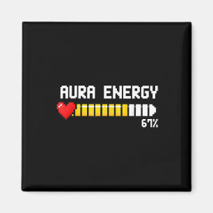 Gaming 67 Aura Energy 67 Percent Meme Gamer Retro Magnet