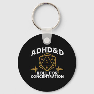 Gaming ADHD and D Funny Gamer Men Boys Kids Youth Key Ring
