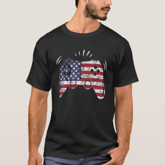 Gaming American Flag 4Th Of July Tee Video Game Wo