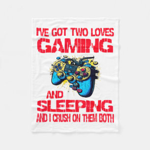 Gaming And Sleeng Gamer Valentines Day Boys Kids  Fleece Blanket