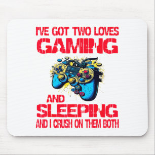 Gaming And Sleeng Gamer Valentines Day Boys Kids  Mouse Pad