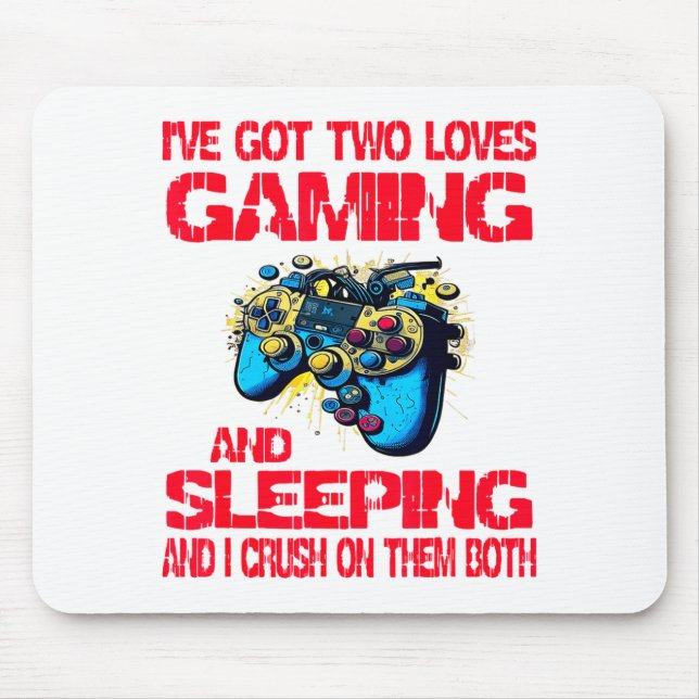 Gaming And Sleeng Gamer Valentines Day Boys Kids  Mouse Pad (Front)