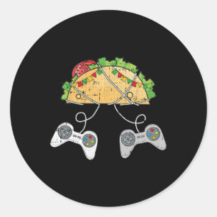 Gaming And Tacos Cinco De Mayo Video-game Mexican Classic Round Sticker