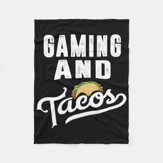 Gaming And Tacos Retro Video Game Player Taco Fan  Fleece Blanket (Front)