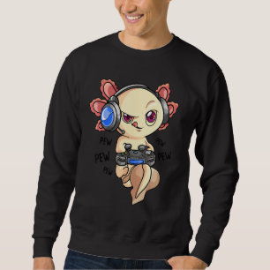 Gaming Axolotl  Boys Kids & Adults Axolotls Video  Sweatshirt