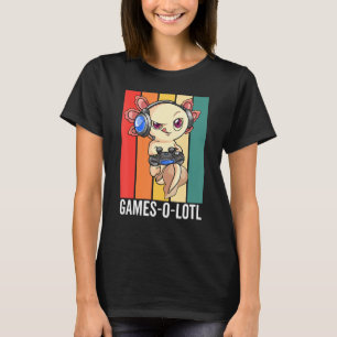 Gaming Axolotl  For Boys Kids & Adults Cute Video  T-Shirt