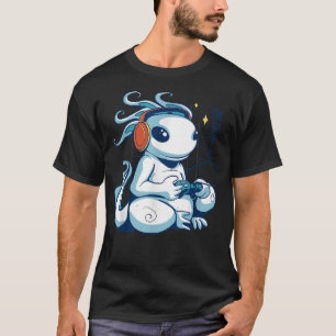 Gaming Axolotl Japanese Art Axolotl Playing Video T-Shirt