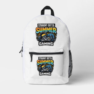 Gaming Back to School Design Printed Backpack
