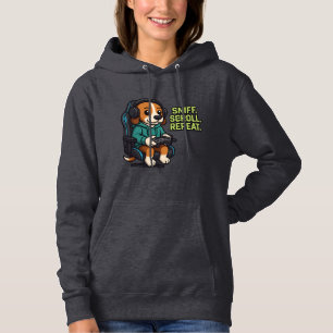 Gaming Beagle Cartoon Hoodie Gamer Dog Design