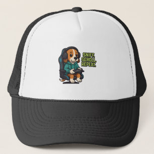 Gaming Beagle Cartoon Hoodie Gamer Dog Design Trucker Hat