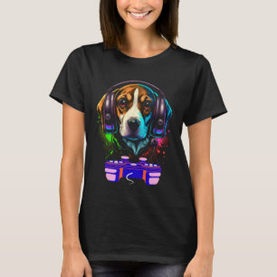 Gaming Beagle Dog Player Animal Video Gamer  Men K T-Shirt