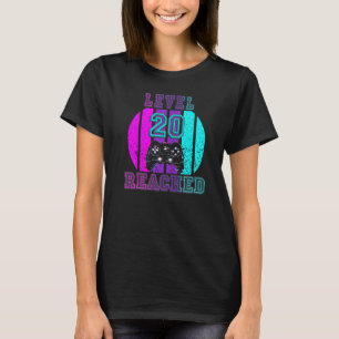 Gaming Birthday  20 Year Gamer Level 20 Reached T-Shirt