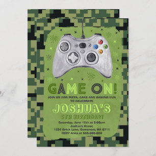 Gaming Birthday Invitation Video Game Birthday