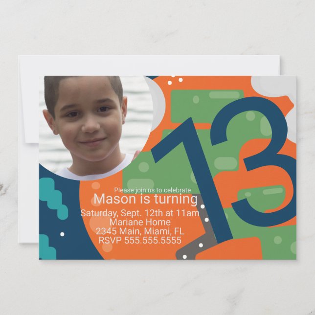 Gaming Birthday Party Pixel Gamer Photo Invitation (Front)