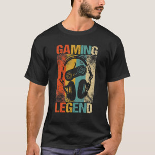 Gaming Boys Men Teens Gamer Retro Video Games Vin T-Shirt