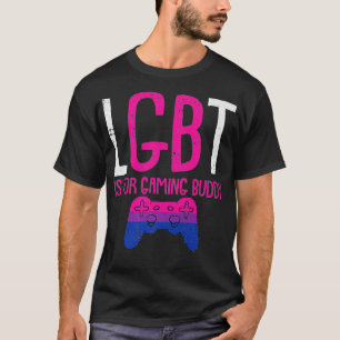 Gaming Buddy LGBTQ Funny Bisexual Pride Flag Ally T-Shirt