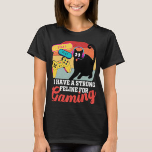 Gaming cat feline video game gamers men women kid T-Shirt
