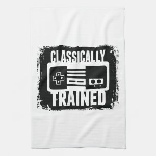 Gaming - Classically Trained - Funny Video Game Tea Towel