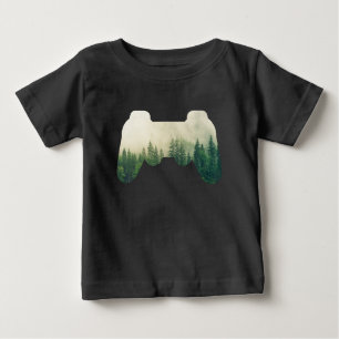Gaming Controller And Forest Nature Baby T-Shirt