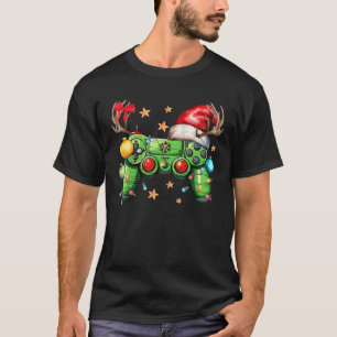 Gaming Controller Santa Hat Reindeer Christmas Gam T-Shirt