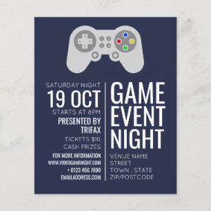 Gaming Controller, Video Gamer Event Advertising Flyer