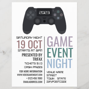Gaming Controller, Video Gamer Event Advertising Flyer