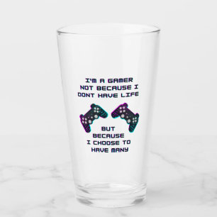 Gaming cool Saying Video Games Gamepad Gamer Glass