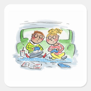 Gaming Couple Square Sticker