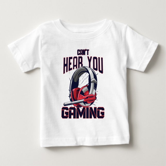 Gaming design with headset baby T-Shirt (Front)
