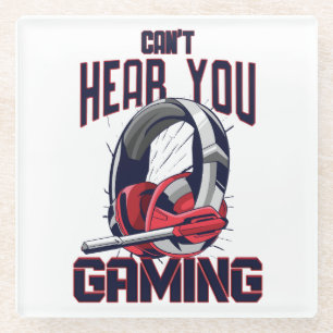 Gaming design with headset glass coaster