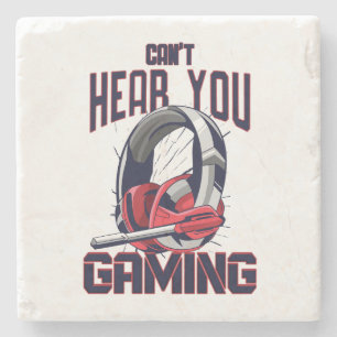 Gaming design with headset stone coaster