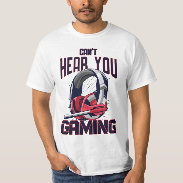 Gaming design with headset T-Shirt (Front)