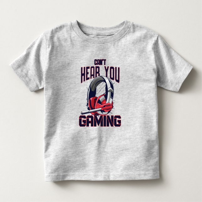 Gaming design with headset toddler T-Shirt (Front)